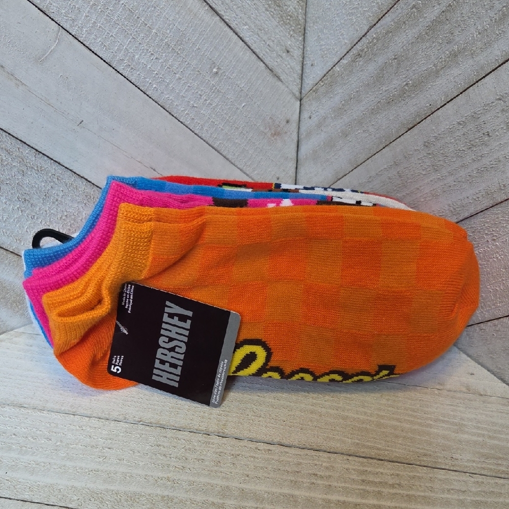 NWT HERSHEY 5 Pack Chocolate Themed Socks